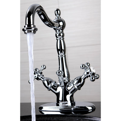 Kingston Brass Chrome 2 Handle Single Hole Bathroom Faucet w Pop-up KS1431BX