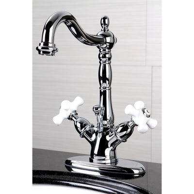 Kingston Brass Chrome 2 Handle Single Hole Bathroom Faucet w Pop-up KS1431PX