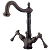 Kingston Oil Rubbed Bronze 2 Handle Single Hole Bathroom Faucet w Drain KS1435BL