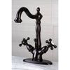 Kingston Oil Rubbed Bronze 2 Handle Single Hole Bathroom Faucet w Drain KS1435BX