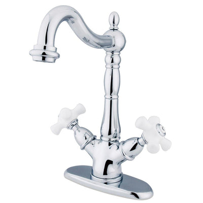 Kingston Chrome 2 Handle Vessel Sink Bathroom Faucet with deck plate KS1491PX