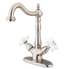 Kingston Satin Nickel 2 Handle Vessel Sink Bathroom Faucet w deck plate KS1498PX