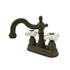 Kingston Oil Rubbed Bronze 2 Handle 4" Centerset Bathroom Faucet KS1605PX