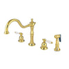 Kingston Brass Polished Brass 2 Handle Kitchen Faucet w sprayer