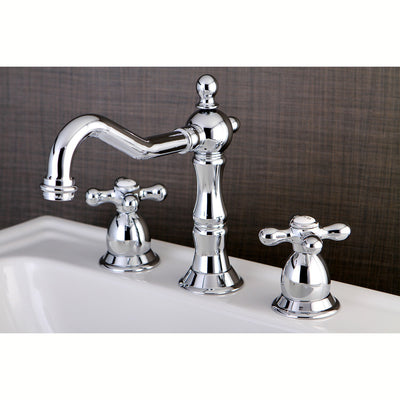 Kingston Chrome 2 Handle 8" to 14" Widespread Bathroom Faucet w Pop-up KS1971AX