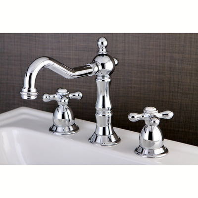 Kingston Chrome 2 Handle 8" to 14" Widespread Bathroom Faucet w Pop-up KS1971AX