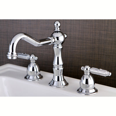 Kingston Chrome 2 Handle 8" to 14" Widespread Bathroom Faucet w Pop-up KS1971GL