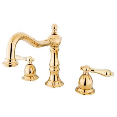 Kingston Polished Brass 2 Handle Widespread Bathroom Faucet w Pop-up KS1972AL