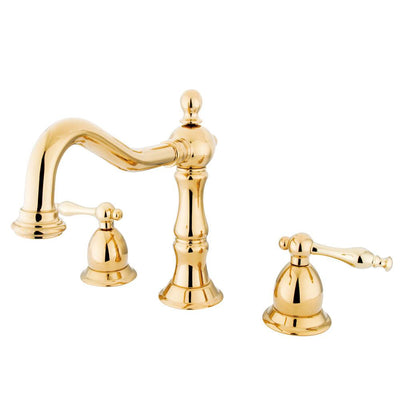 Kingston Polished Brass 2 Handle Widespread Bathroom Faucet w Pop-up KS1972NL