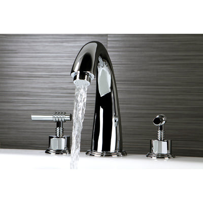 Kingston Brass Chrome Milano Two Handle Roman Tub Filler Faucet KS2361ML