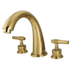 Kingston Brass Polished Brass Milano Two Handle Roman Tub Filler Faucet KS2362ML