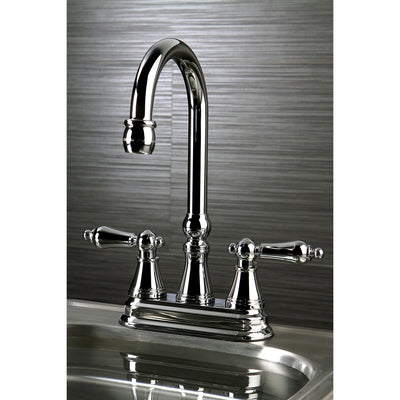 Kingston Brass Chrome Two Handle 4" Centerset Bar Prep Sink Faucet KS2491AL