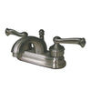 Kingston Satin Nickel 2 Handle 4" Centerset Bathroom Faucet w Pop-up KS2608FL