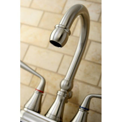 Kingston Silver Sage Satin Nickel Centerset Bathroom Faucet W Drain KS2618ZL