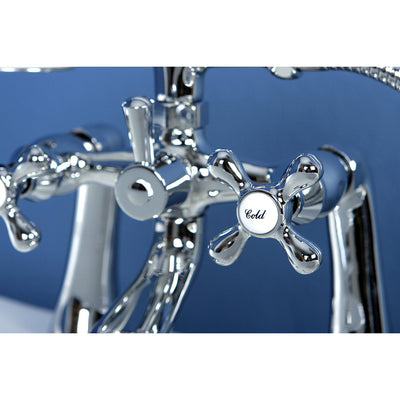 Kingston Brass Chrome Deck Mount Clawfoot Tub Faucet w Hand Shower KS268C