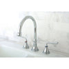 Kingston Silver Sage Chrome Widespread Kitchen Faucet Without Sprayer KS2791ZLLS