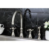 Kingston Satin Nickel 8" Deck Mount Kitchen Faucet with Brass Sprayer KS2798KXBS