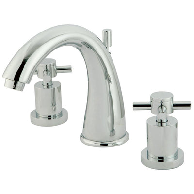 Chrome Two Handle Widespread Bathroom Faucet w/ Brass Pop-Up KS2961DX