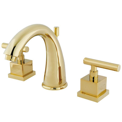 Kingston Claremont Polished Brass Widespread Bathroom Faucet w/drain KS2962CQL
