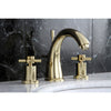 Polished Brass Two Handle Widespread Bathroom Faucet w/ Brass Pop-Up KS2962DX