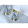 Kingston Chrome/Polished Brass 2 Handle Widespread Bathroom Faucet KS2964ML