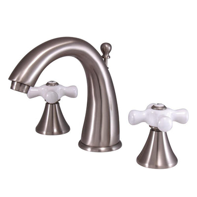 Kingston Satin Nickel 2 Handle Widespread Bathroom Faucet w Pop-up KS2978PX