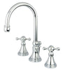 Kingston Brass Chrome 2 Handle Widespread Bathroom Faucet w Pop-up KS2981KX
