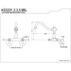 Kingston Metal Lever Handle Satin Nickel Wall Mount Kitchen Faucet KS3228BL