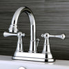Kingston English Country Chrome 4" Centerset Bathroom Faucet KS3661BL