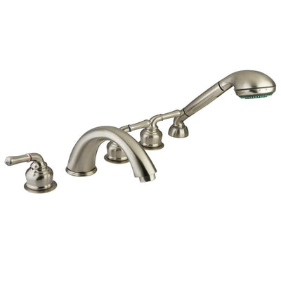 Kingston Satin Nickel Magellan roman tub filler faucet w/hand shower KS3685MHS