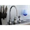 Kingston Chrome Single Handle Widespread Kitchen Faucet w Sprayer KS3811PLBS