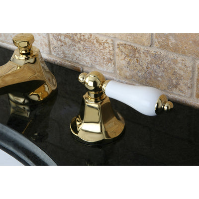Kingston Polished Brass 2 Handle Widespread Bathroom Faucet w Pop-up KS4462PL