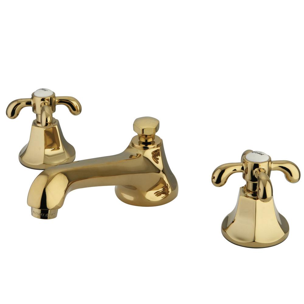 Kingston Brass Polished Brass French Country Widespread Bathroom Faucet KS4462TX
