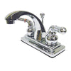 Kingston Brass Chrome 2 Handle 4" Centerset Bathroom Faucet w Pop-up KS4641NML