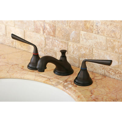Oil Rubbed Bronze Silver Sage Widespread Bathroom Faucet w drain KS5565ZL