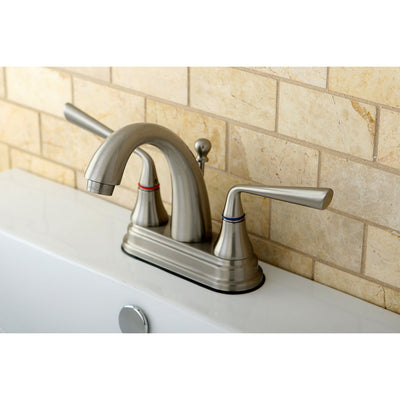 Kingston Silver Sage Satin Nickel 4" Centerset Bathroom Faucet W Drain KS7618ZL