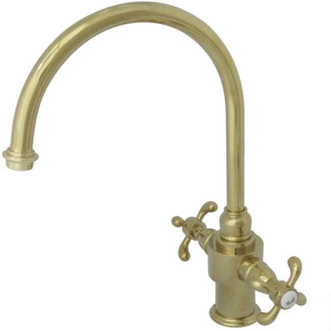Kingston Polished Brass French Country Two Handle Kitchen Faucet KS7712TXLS