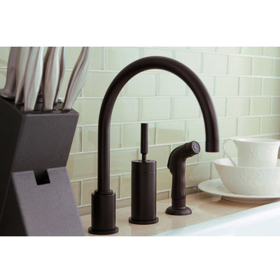 Oil Rubbed Bronze Single Handle Widespread Kitchen Faucet w spray KS8005DLSP