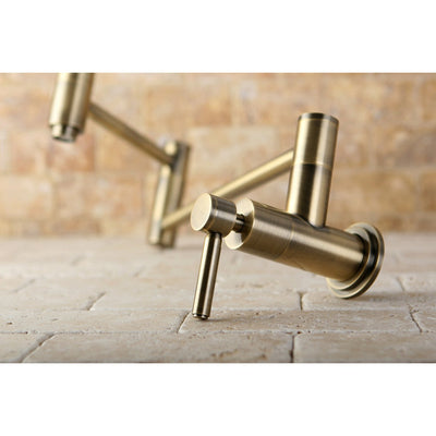 Kingston Brass Concord Vintage Brass Wall-Mount Pot Filler Faucet KS8103DL