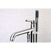 Kingston Concord Satin Nickel Pillar tub filler faucet w Hand Shower KS8138DL