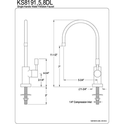 Kingston Concord Oil Rubbed Bronze Single Handle Water Filter Faucet KS8195DL