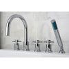 Kingston Brass Concord Chrome Roman tub filler faucet w/ Hand Shower KS83215DX
