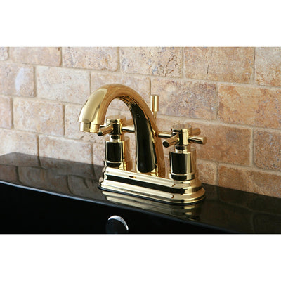 Polished Brass Two Handle Centerset Bathroom Faucet w/ Brass Pop-Up KS8612DX