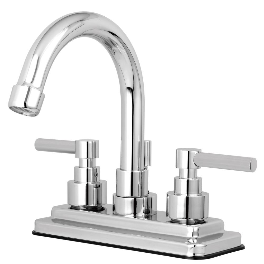 Kingston Brass Chrome 2 Handle 4" Centerset Bathroom Faucet w Pop-up KS8661EL