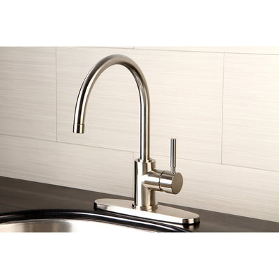 Kingston Brass Concord Satin Nickel Single Handle Kitchen Faucet KS8718DLLS