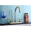 Kingston Polished Brass Manhattan 8" kitchen faucet without sprayer KS8792CMLLS