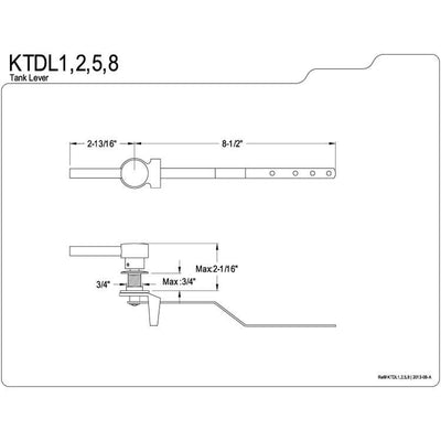 Kingston Brass Concord Bathroom Accessory Satin Nickel Toilet Tank Lever KTDL8
