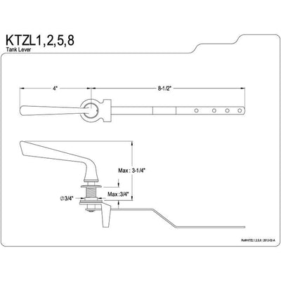 Kingston Silver Sage Chrome Decorative Toilet Tank Flush Handle Lever KTZL1