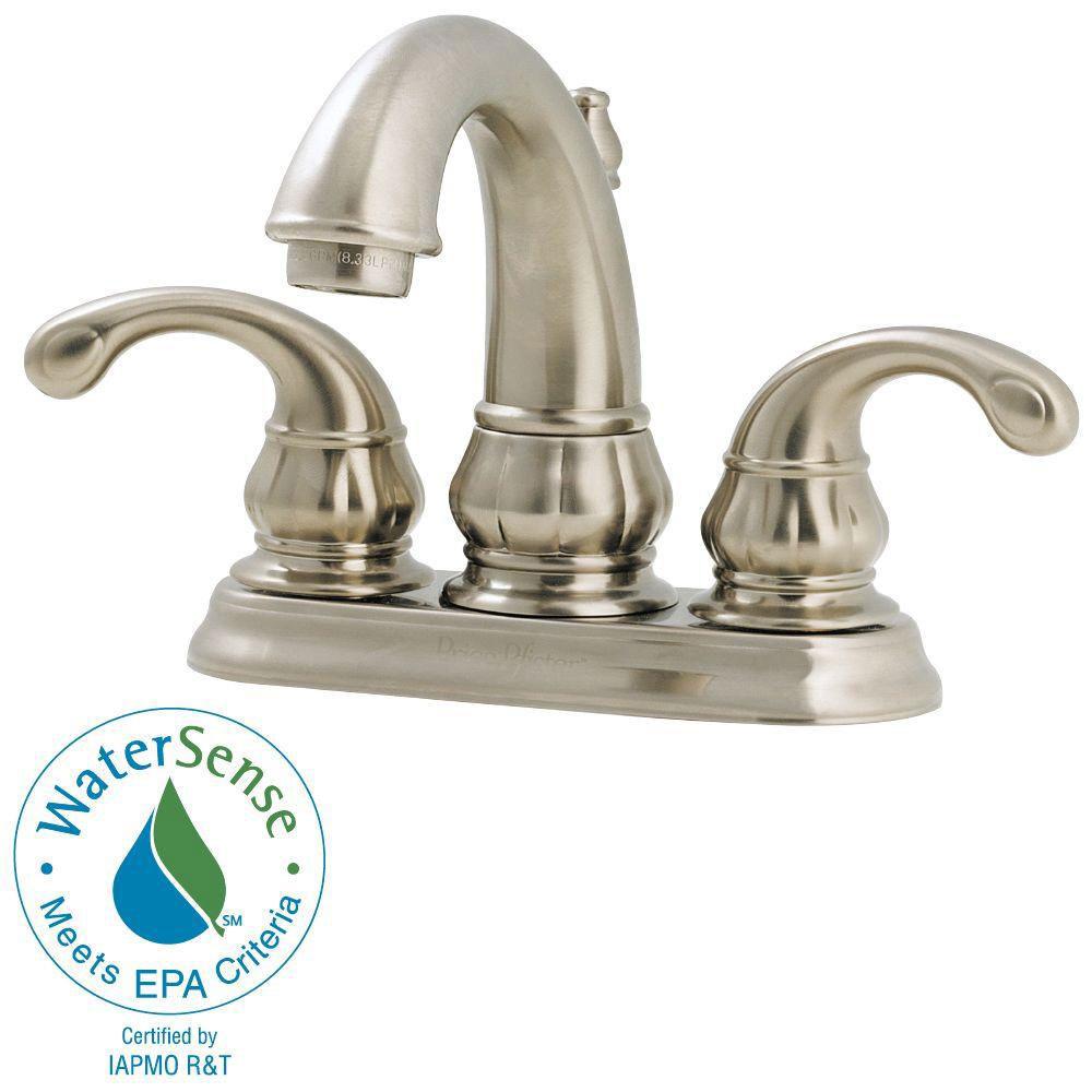 Price Pfister Treviso 4 inch Centerset 2-Handle Bathroom Faucet in Brushed Nickel 475656