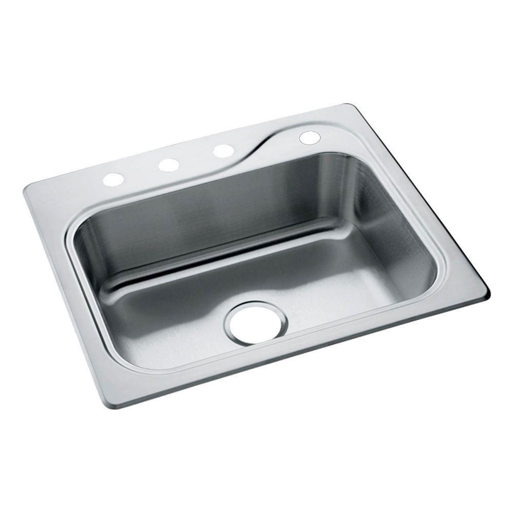 Sterling Southhaven Drop-In Stainless Steel 22 inch 4-Hole Single Bowl Kitchen Sink 249753